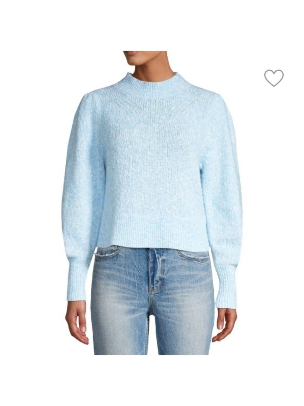 REBECCA TAYLOR Optic Tweed Sweater in Carl Blue